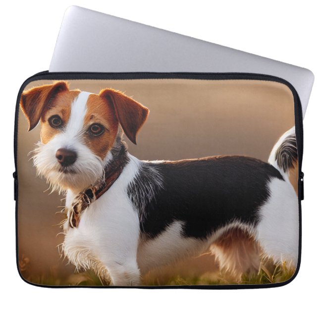 Cute Jack Russel Terrier Dog Photograph Laptop Sleeve (Front)