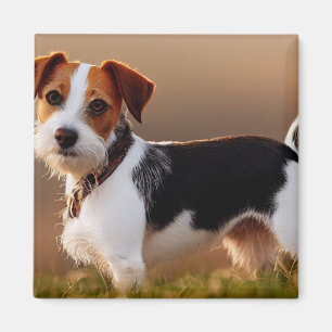 Cute Jack Russel Terrier Dog Photograph Magnet