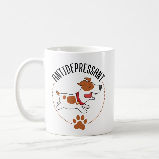 Cute Jack Russell Dog Antidepressant Coffee Mug (Left)