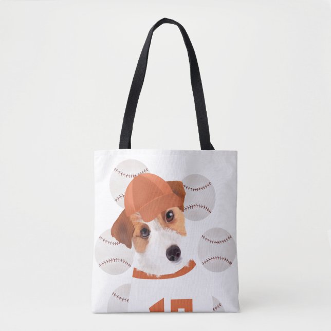 Cute Jack Russell Dog Baseball Jersey and Balls  Tote Bag (Front)