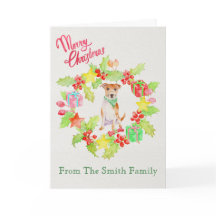 Cute Jack Russell Dog Christmas Card