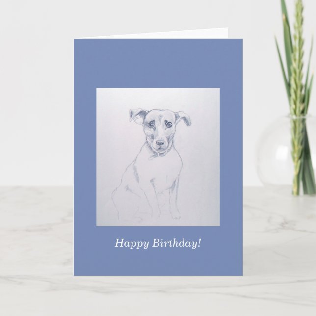 Cute Jack Russell Dog pencil drawing Card (Front)