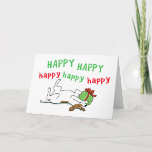 Cute Jack Russell   Happy Puppy Dog Christmas Holiday Card