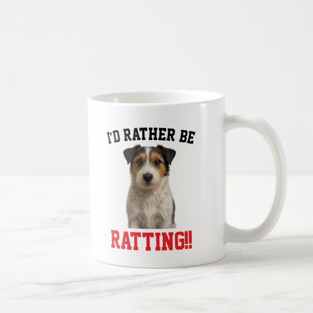 Cute Jack Russell 'I'd rather be RATTING' mug (Right)