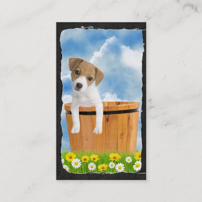 Cute Jack Russell puppy Business Card (Front)