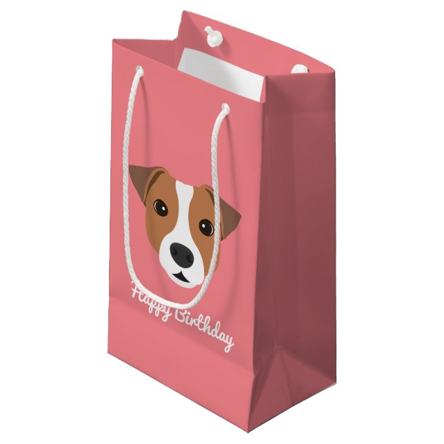 Cute Jack Russell Small Gift Bag (Front Angled)