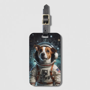 Cute Jack Russell Terrier Astronaut Luggage Tag