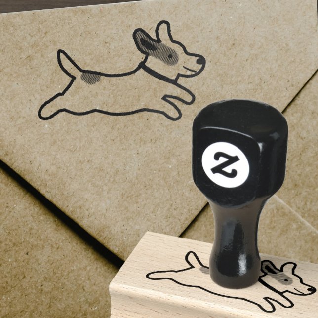 Cute Jack Russell Terrier Cartoon Dog Rubber Stamp (Creator Uploaded)