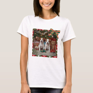 Cute Jack Russell Terrier Puppies and Christmas T-Shirt
