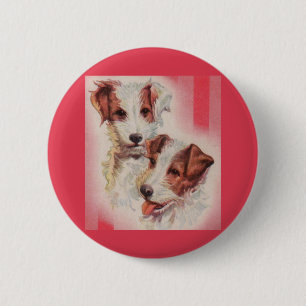 CUTE Jack Russell terriers illustration 6 Cm Round Badge