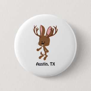 Cute Jackalope - Austin, Texas 6 Cm Round Badge