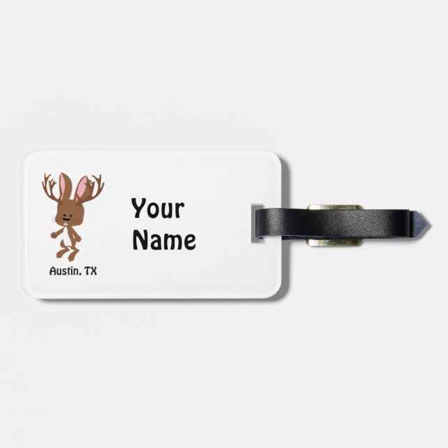 Cute Jackalope - Austin, Texas Luggage Tag (Back Horizontal)