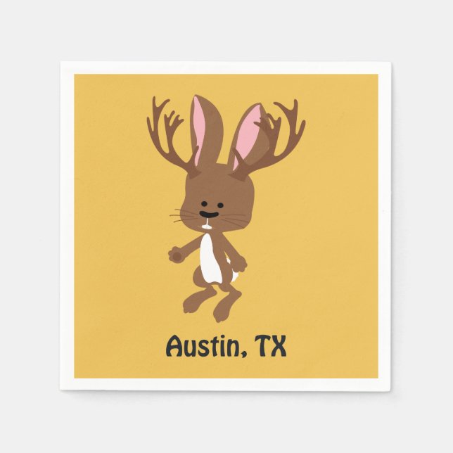 Cute Jackalope - Austin, Texas Napkin (Front)