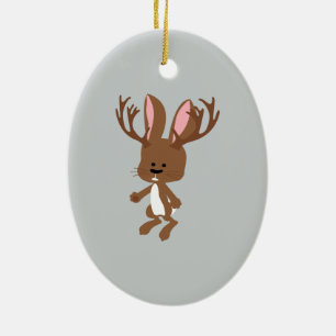 Cute Jackalope Ceramic Tree Decoration