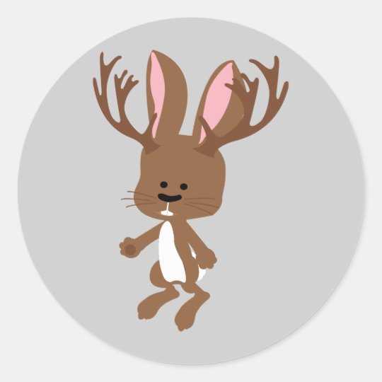Cute Jackalope Classic Round Sticker