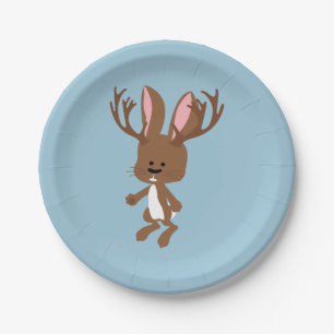 Cute Jackalope Paper Plate