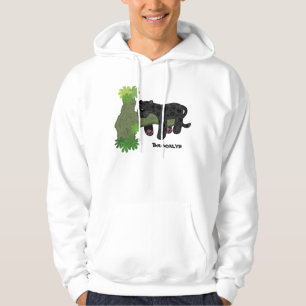 Cute jaguar black panther cat cartoon illustration hoodie