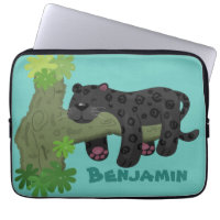 Cute jaguar black panther cat cartoon illustration