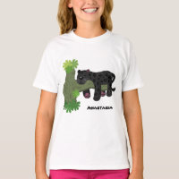 Cute jaguar black panther cat cartoon illustration