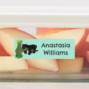 Cute jaguar black panther cat cartoon personalised