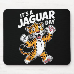 Cute Jaguar Day Cartoon Animal Jungle Mouse Mat