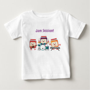 Cute jam session cartoon musician humour baby T-Shirt