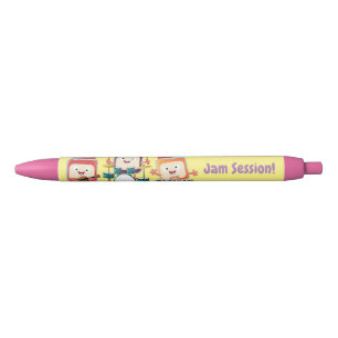 Cute jam session cartoon musician humour black ink pen