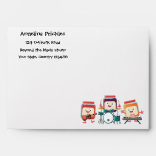Cute jam session cartoon musician humour envelope