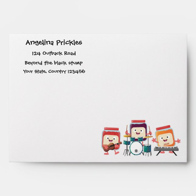 Cute jam session cartoon musician humour envelope (Front)
