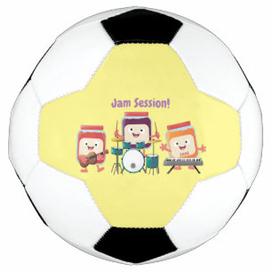 Cute jam session cartoon musician humour football