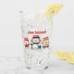Cute jam session cartoon musician humour glass