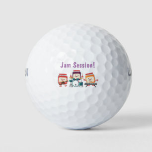 Cute jam session cartoon musician humour golf balls