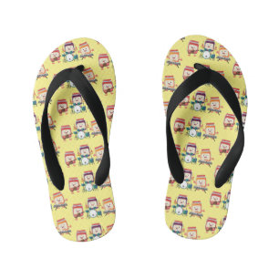 Cute jam session cartoon musician humour kid's flip flops