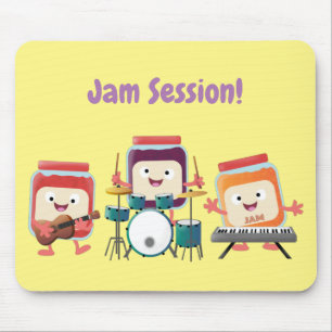 Cute jam session cartoon musician humour mouse mat