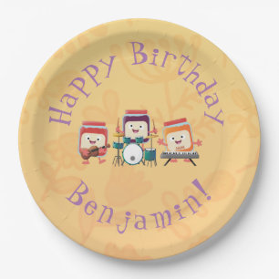 Cute jam session cartoon musician humour paper plate