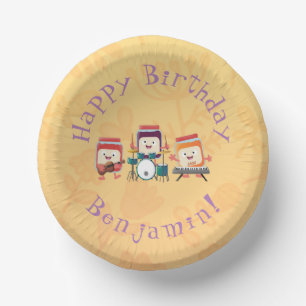 Cute jam session cartoon musician humour paper plate