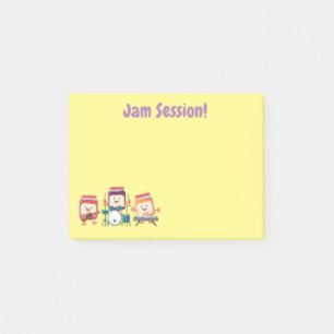 Cute jam session cartoon musician humour post-it notes