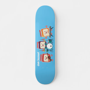 Cute jam session cartoon musician humour skateboard