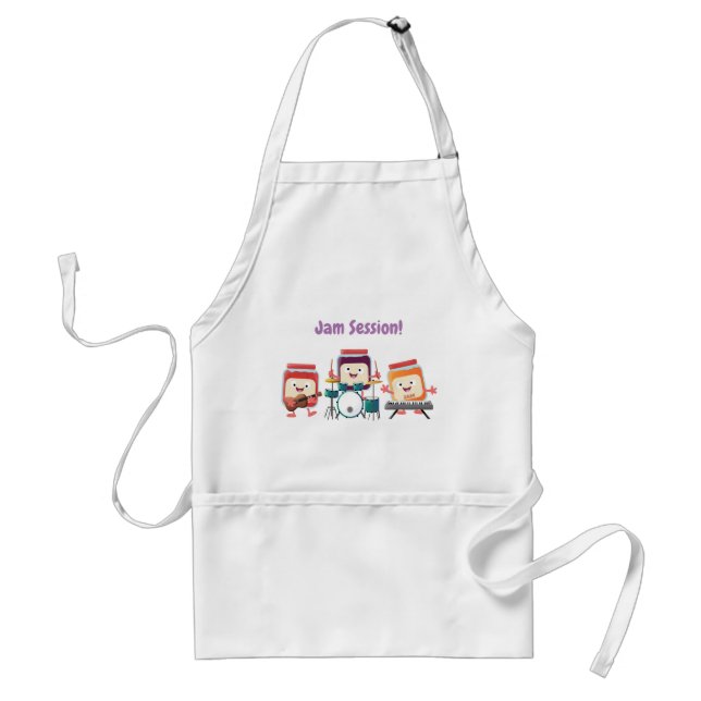 Cute jam session cartoon musician humour standard apron (Front)