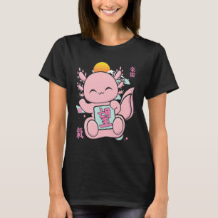 Cute Japanese Aesthetic Axolotl With Hope Kanji T-Shirt