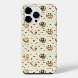 Cute Japanese Bento Box and Animal Rice Art iPhone 14 Pro Max Case