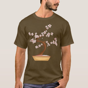 Cute Japanese Bonsai Sakura Cherry Blossom Kawaii T-Shirt