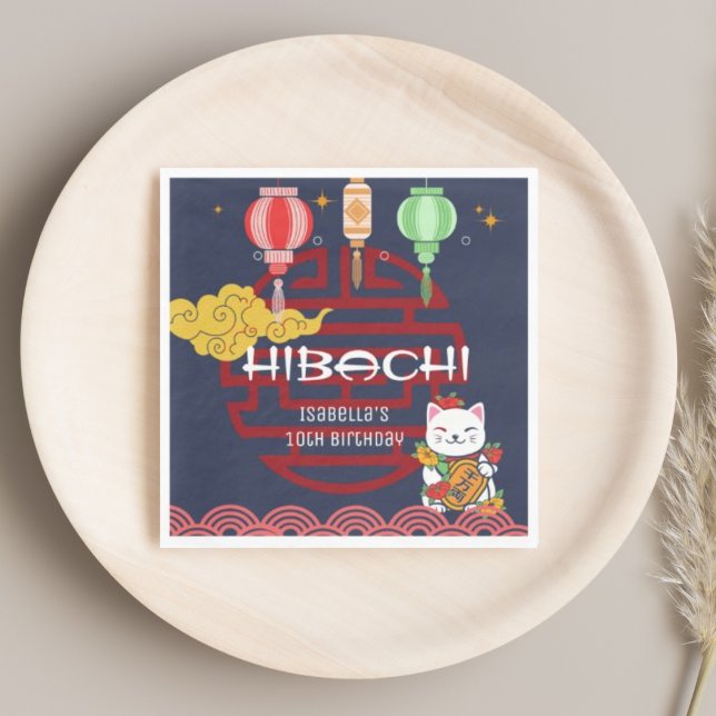 Cute Japanese Hibachi Dinner Birthday Party  Napkin (Creator Uploaded)