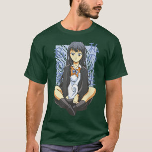 Cute Japanese Kawaii Anime Girl Sitting with Neko T-Shirt