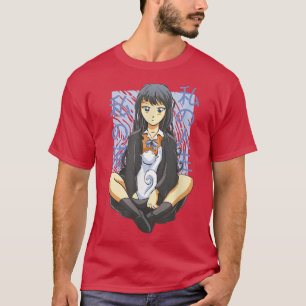 Cute Japanese Kawaii Anime Girl Sitting with Neko T-Shirt