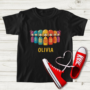 Cute Japanese Kokeshi Dolls  T-Shirt