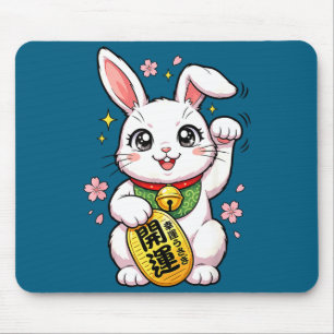 Cute Japanese Lucky Rabbit Maneki Neko Mouse Mat