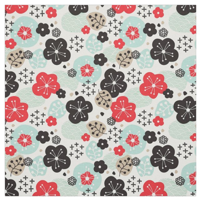 Cute Japanese patterns design Fabric (Swatch)