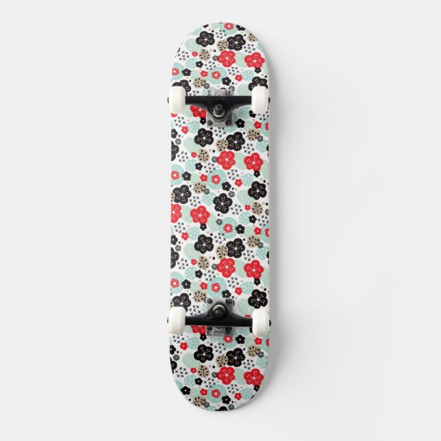 Cute Japanese patterns design Skateboard (Front)