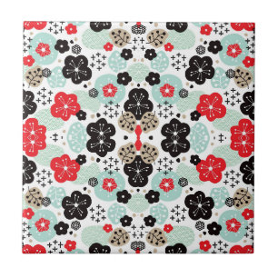 Cute Japanese patterns design Tile